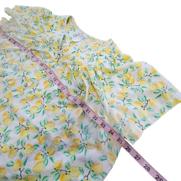 Vintage Women's Nightgown Lemons pleats on shoulder size S / M - Picture 5 of 11